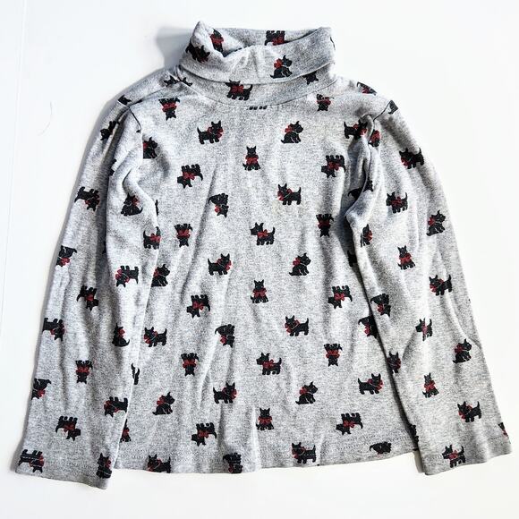 Gymboree Girls Scottie Dog Print Gray Turtleneck | 100% Cotton | Size 6 - Picture 3 of 6